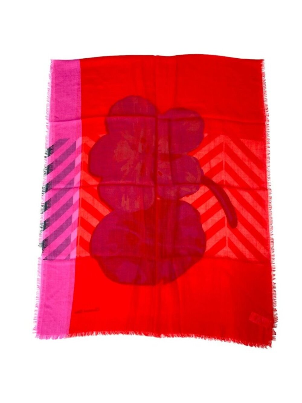Dior Scarf Shawl Large Flower Red Cashmere Coordination Arrangement Neck Cover - Picture 5 of 10